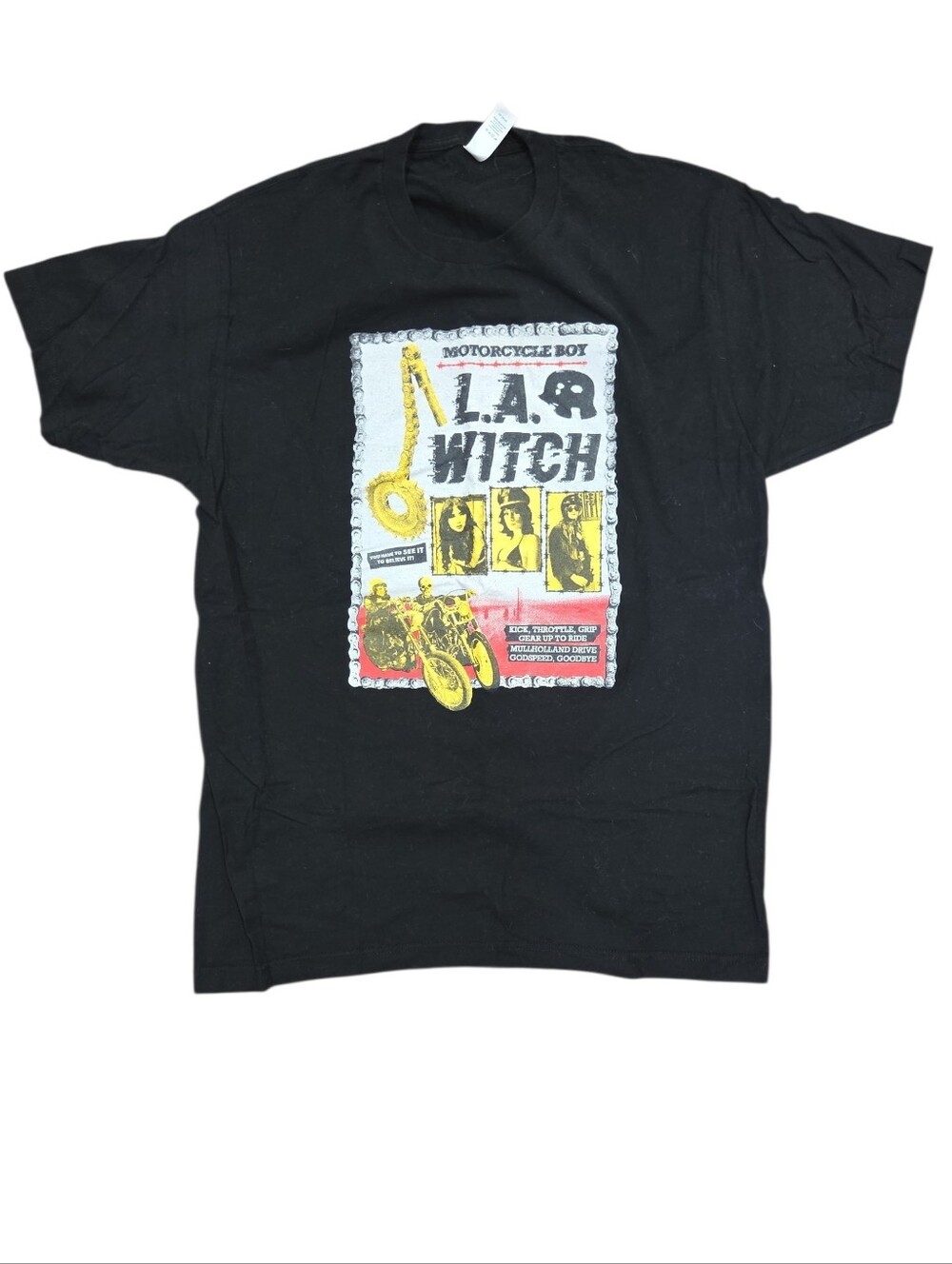 L.A. Witch Black Graphic Tee - Motorcycle Boy Design Mens ⁹Size Large